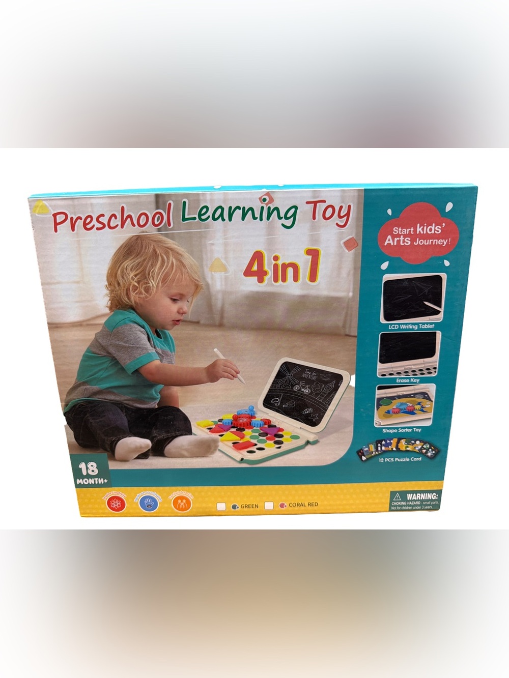 NextX LCD Writing Tablet, 4-in-1 Preschool Learning Toy, Educational - Red NWT
